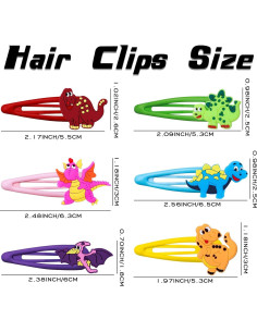 30 Clips de Pelo de Dinosaurio Alomois - Antideslizantes y Ligeros 2