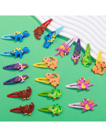30 Clips de Pelo de Dinosaurio Alomois - Antideslizantes y Ligeros