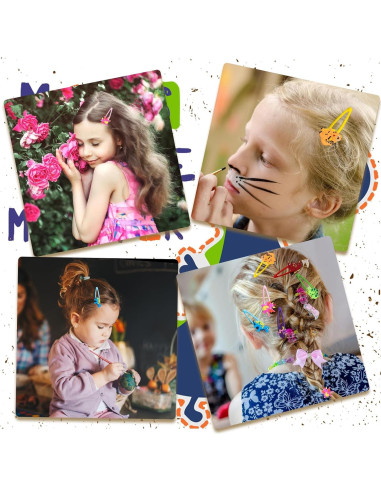 30 Clips de Pelo de Dinosaurio Alomois - Antideslizantes y Ligeros