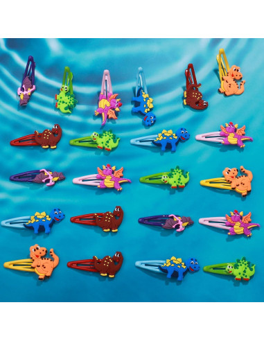 30 Clips de Pelo de Dinosaurio Alomois - Antideslizantes y Ligeros