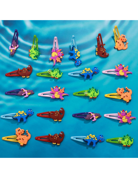 30 Clips de Pelo de Dinosaurio Alomois - Antideslizantes y Ligeros