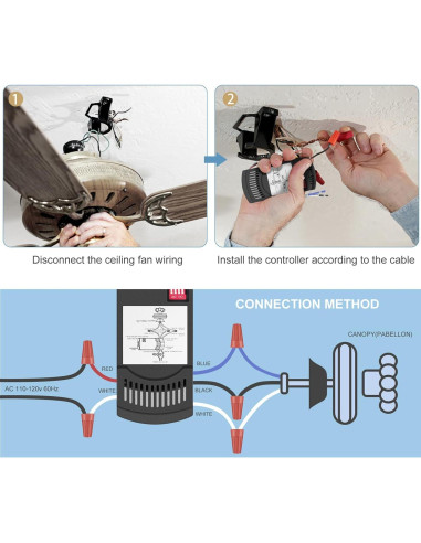 Receptor de Ventilador de Techo FAN28R Onisamt 240W 303.9MHz