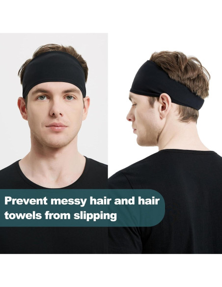 Cinta para la Cabeza Deportiva MARKEEP Unisex 4 Piezas Negra