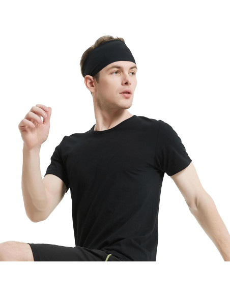 Cinta para la Cabeza Deportiva MARKEEP Unisex 4 Piezas Negra