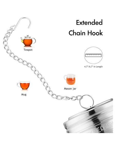 Infusor de Té House Again Acero Inoxidable 2 Piezas Grande y Pequeño