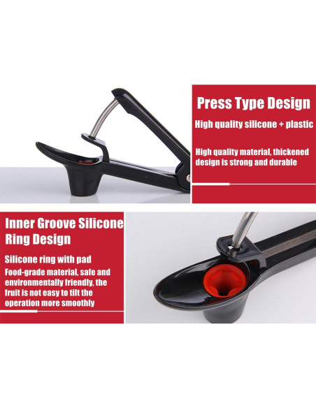 Removedor de Huesos de Cereza Aebor - 2 Piezas, Negro