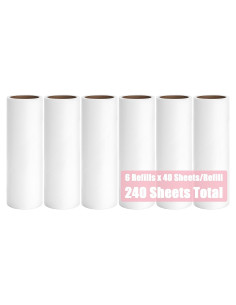 Rellenos para Rodillo Quitapelusas MINGRACE Mini 6 Rollos 240 Hojas