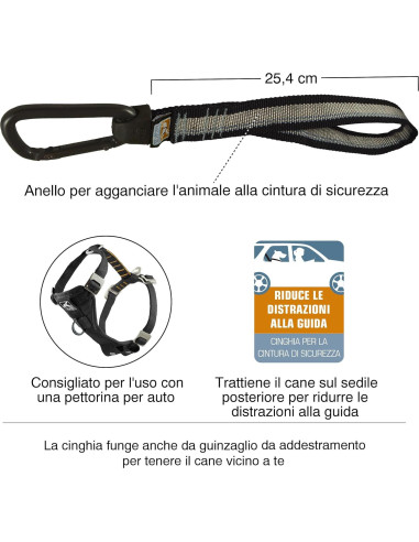 Cinturón de Seguridad para Perros Kurgo Tru-Fit Negro/Grey