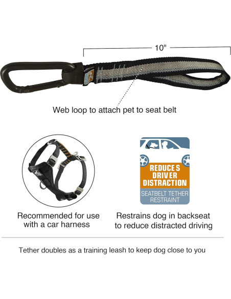 Cinturón de Seguridad para Perros Kurgo Tru-Fit Negro/Grey