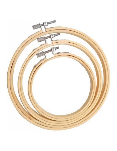 Set de 3 Aros de Bordado Cldamecy de Bambú 10/13/16 cm
