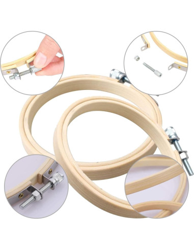 Set de 3 Aros de Bordado Cldamecy de Bambú 10/13/16 cm