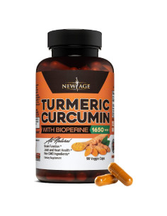 Cápsulas de Cúrcuma Curcumina New Age 90 Unidades - Alta Potencia