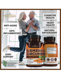 Cápsulas de Cúrcuma Curcumina New Age 90 Unidades - Alta Potencia 2