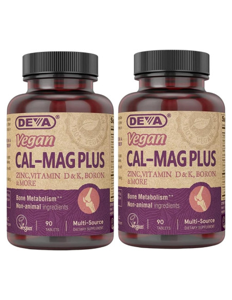 Suplemento Vegano Calcio y Magnesio DEVA 90 Tabletas x 2