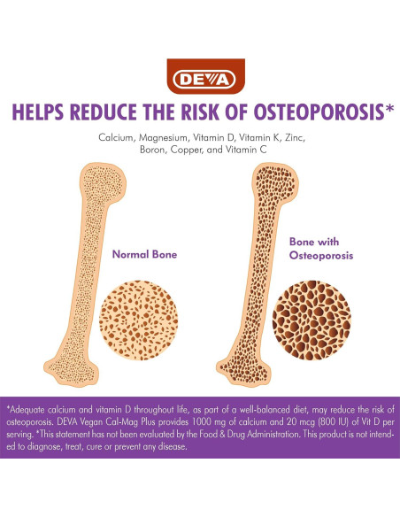 Suplemento Vegano Calcio y Magnesio DEVA 90 Tabletas x 2