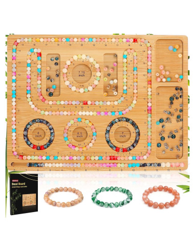 Tablero de cuentas de bambú Adrattnay para hacer joyas 39x29cm