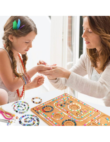 Tablero de cuentas de bambú Adrattnay para hacer joyas 39x29cm