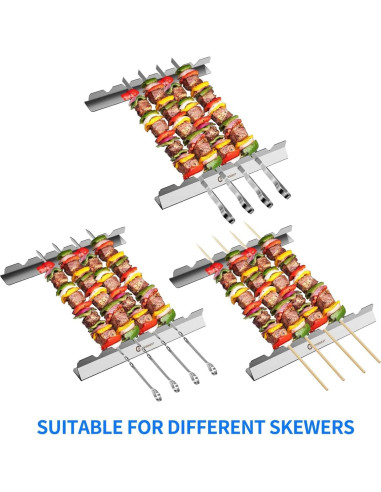 Soporte para Brochetas de BBQ JY COOKMENT Acero Inoxidable 2 Piezas