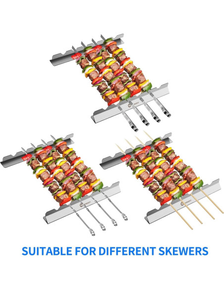 Soporte para Brochetas de BBQ JY COOKMENT Acero Inoxidable 2 Piezas