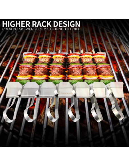 Soporte para Brochetas de BBQ JY COOKMENT Acero Inoxidable 2 Piezas