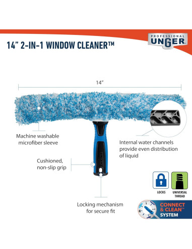 Limpiaparabrisas y Esponja Unger 2-en-1 35.56 cm Profesional