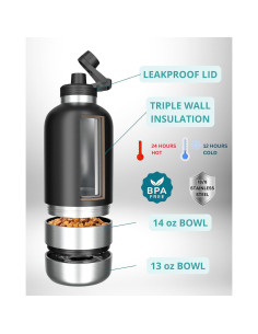 Botella de Agua para Perros HEMLI 1.89 L con Tazón Desmontable 2