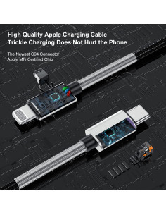 3Pack Cable de Carga Rápida 3A Kitminun 10 Pies Lightning 2
