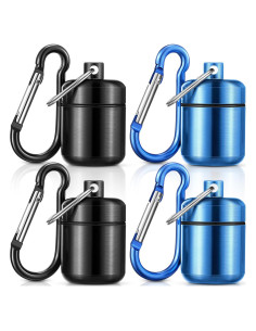 Estuche Metalico Hicarer 4 Pack para Tapones de Oído y Joyería