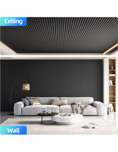 Paquete de 4 Paneles Acústicos Absorbentes de Sonido 120x60cm Negro