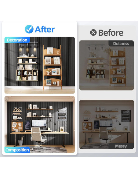 Paquete de 4 Paneles Acústicos Absorbentes de Sonido 120x60cm Negro