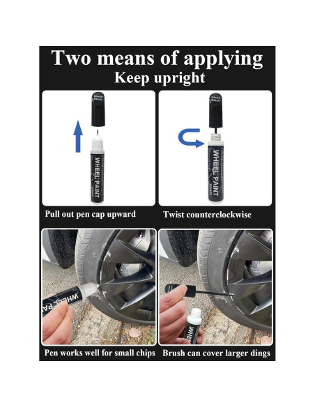 Pintura de Retoque para Llantas SYOAUTO Negro Brillante 12ml