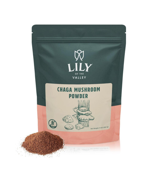 Polvo de Hongo Chaga LIRIO DEL VALLE 226g - Superalimento Vegano