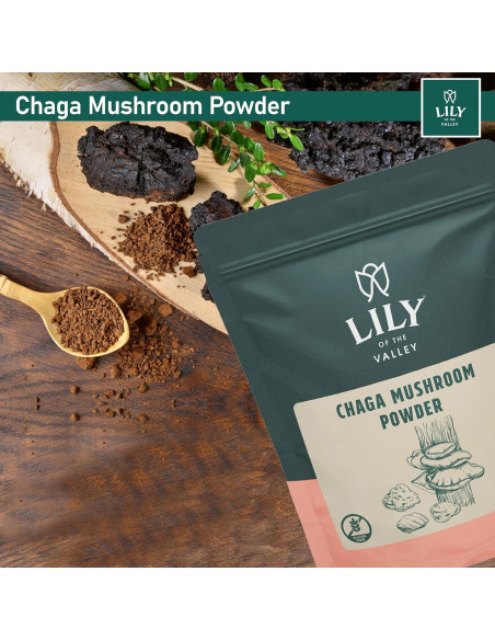 Polvo de Hongo Chaga LIRIO DEL VALLE 226g - Superalimento Vegano