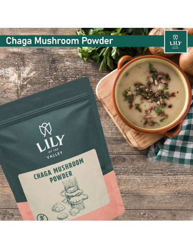 Polvo de Hongo Chaga LIRIO DEL VALLE 226g - Superalimento Vegano