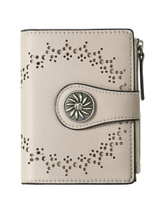 Billetera Bifold para Mujeres Tipmile con Bloqueo RFID Beige