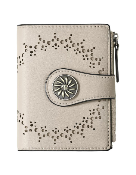 Billetera Bifold para Mujeres Tipmile con Bloqueo RFID Beige