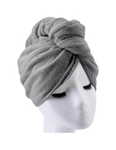 Toalla de Secado para Cabello Microfibra POLYTE 30.5x71 cm 2 Pzas Gris 2