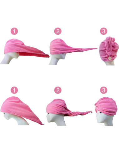 Toalla de Secado para Cabello Microfibra POLYTE 30.5x71 cm 2 Pzas Gris