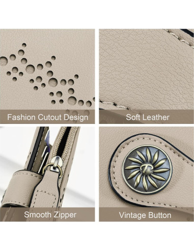 Billetera Bifold para Mujeres Tipmile con Bloqueo RFID Beige