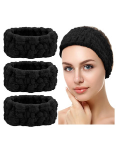 Banda de Cabeza Spa Chuangdi 3 Piezas Microfibra Negra