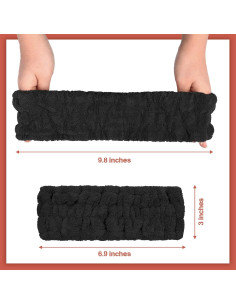 Banda de Cabeza Spa Chuangdi 3 Piezas Microfibra Negra 2