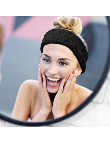 Banda de Cabeza Spa Chuangdi 3 Piezas Microfibra Negra