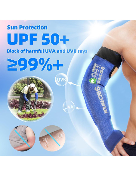 Mangas Resistentes al Corte Schwer AIR-SKIN A6 UV UPF50+ Azul
