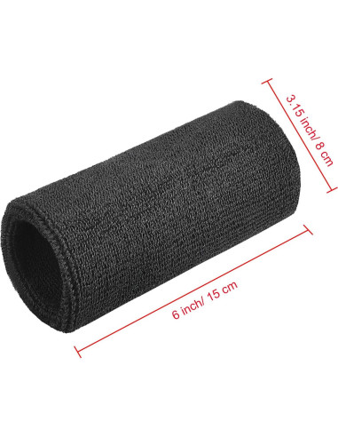 Banda de Sudor para Muñeca WILLBOND Negra 15x8 cm Absorbente