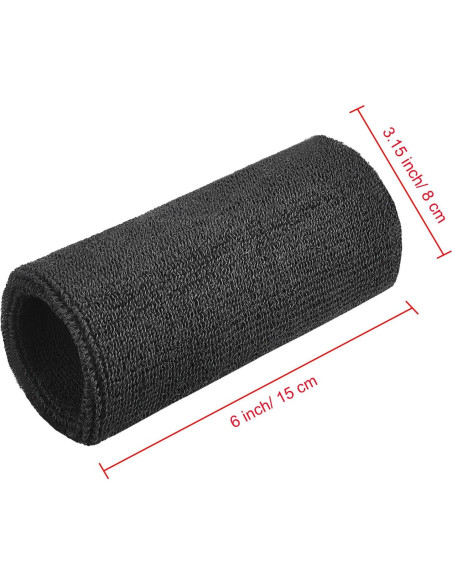 Banda de Sudor para Muñeca WILLBOND Negra 15x8 cm Absorbente