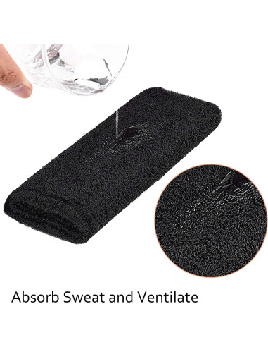 Banda de Sudor para Muñeca WILLBOND Negra 15x8 cm Absorbente