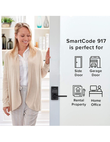 Cerradura Electrónica Kwikset SmartCode 917 Sin Llave Negra