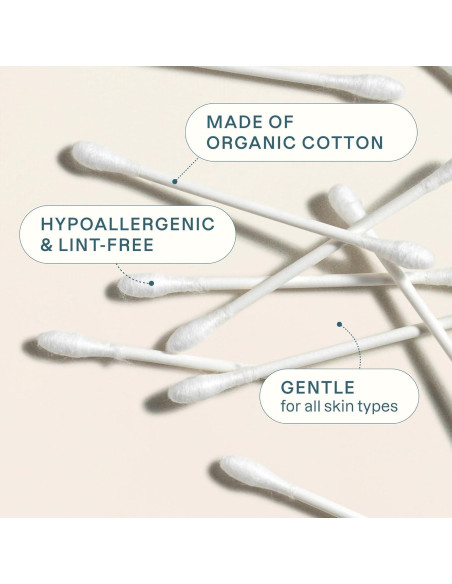 Hisopos de Algodón Orgánico Cliganic 500 Unidades Hipoalergénicos