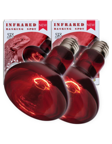 Lámpara de Calor Roja ReptiKing 75W Paquete de 2 Bombillas