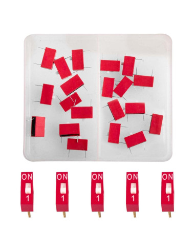 20 Interruptores DIP Deslizantes Juasky 1 Pin 2.54mm On Off